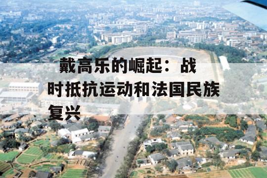   戴高乐的崛起：战时抵抗运动和法国民族复兴